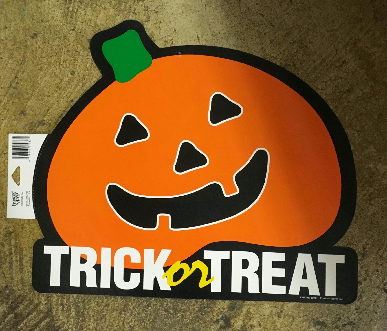 Trick or Treat Pumpkin Halloween Party Paper Wall Window Decoration by HalloweenStore.com