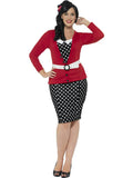 Smiffy's Women's Curves 50's PIn Up Polka Dot Adult Retro Costume Large 14-16 by HalloweenStore.com