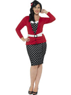 Smiffy's Women's Curves 50's PIn Up Polka Dot Adult Retro Plus Size Costume 1X by HalloweenStore.com