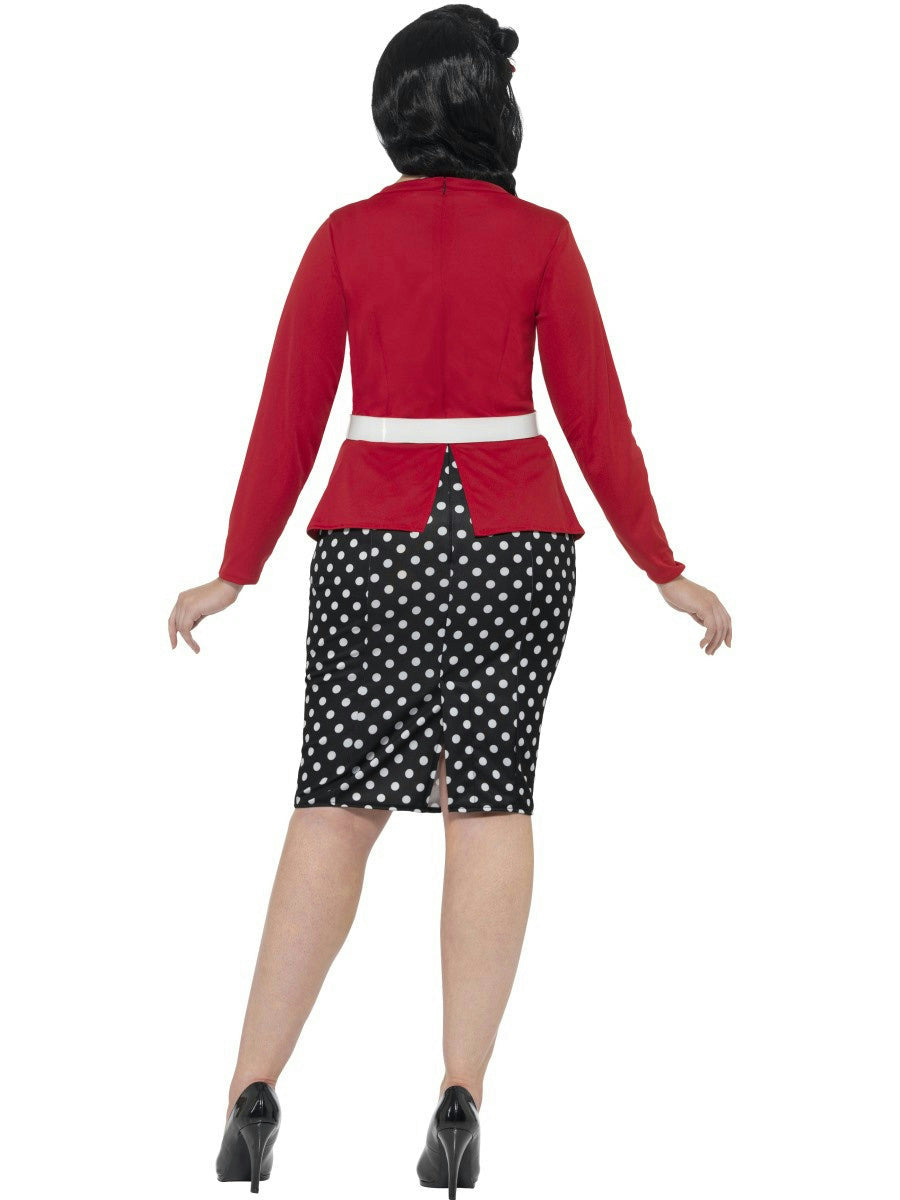 Smiffy's Women's Curves 50's PIn Up Polka Dot Adult Retro Plus Size Costume 3X by HalloweenStore.com