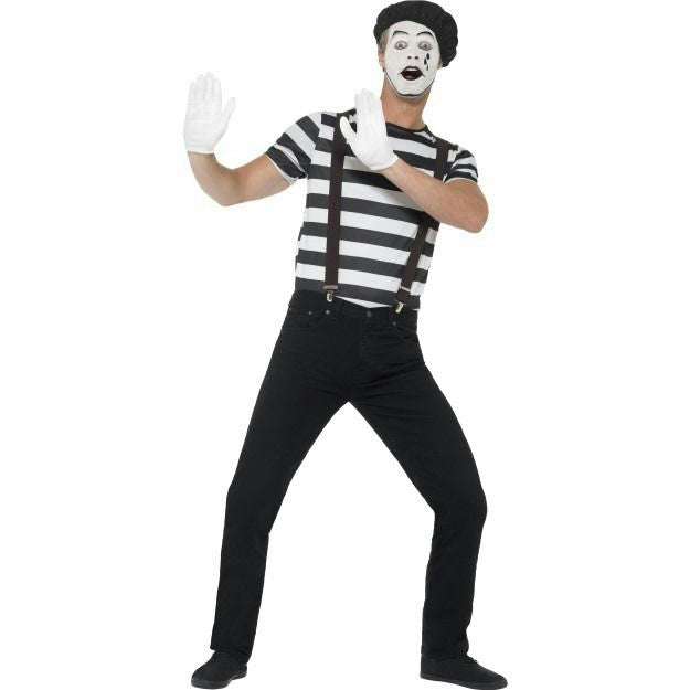 Smiffy's Gentleman Mime Artist Adult Men's Black and White Costume Size Large by HalloweenStore.com