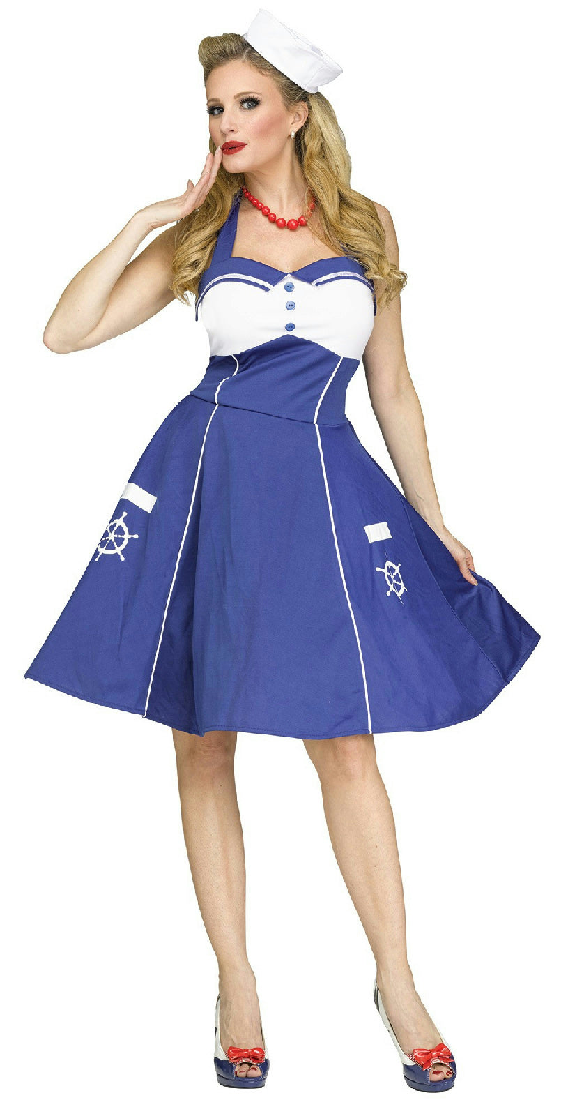 Fun World Women's Sweet Sailin' Sexy Retro Sailor Girl Adult Costume M/L 10-14 by HalloweenStore.com