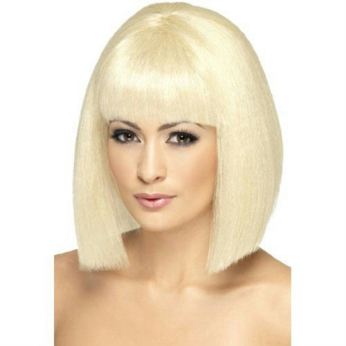 Smiffy's Women's Blonde Coquette Short with Fringe and Bangs Wig by HalloweenStore.com