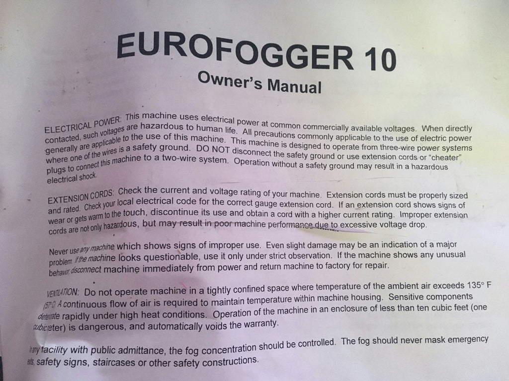 Eurofogger 10 High Power Portable Fog Generator Machine by TPR 110V by HalloweenStore.com