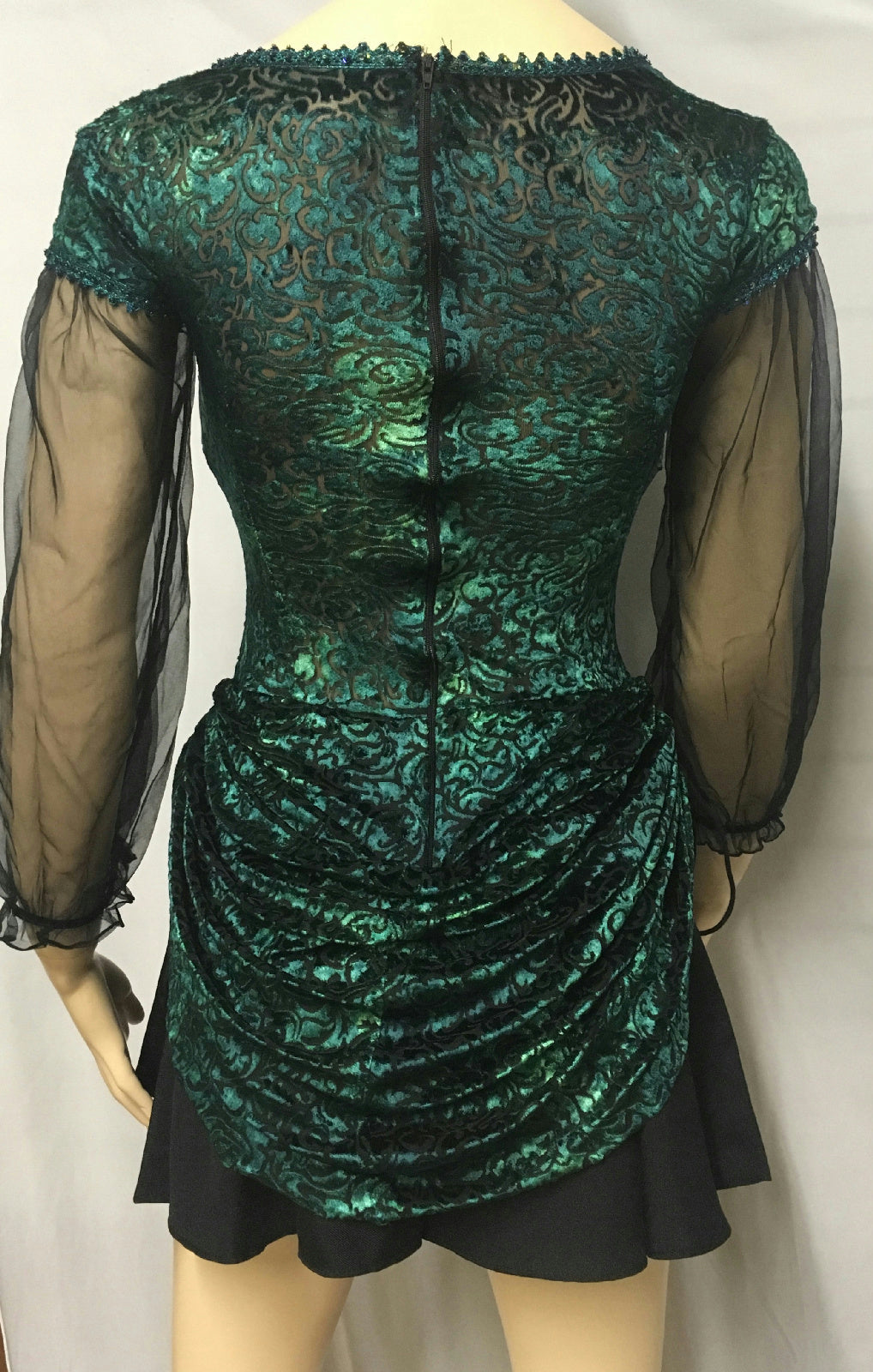 Women's Blue Green Velvet Burnout Treasure Pirate Sexy Costume Dress M/L 8-12 by HalloweenStore.com