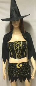 Women's 4Pc Ultra Sexy Mystical Witch Moon and Stars Adult Costume Large 12-14 by HalloweenStore.com