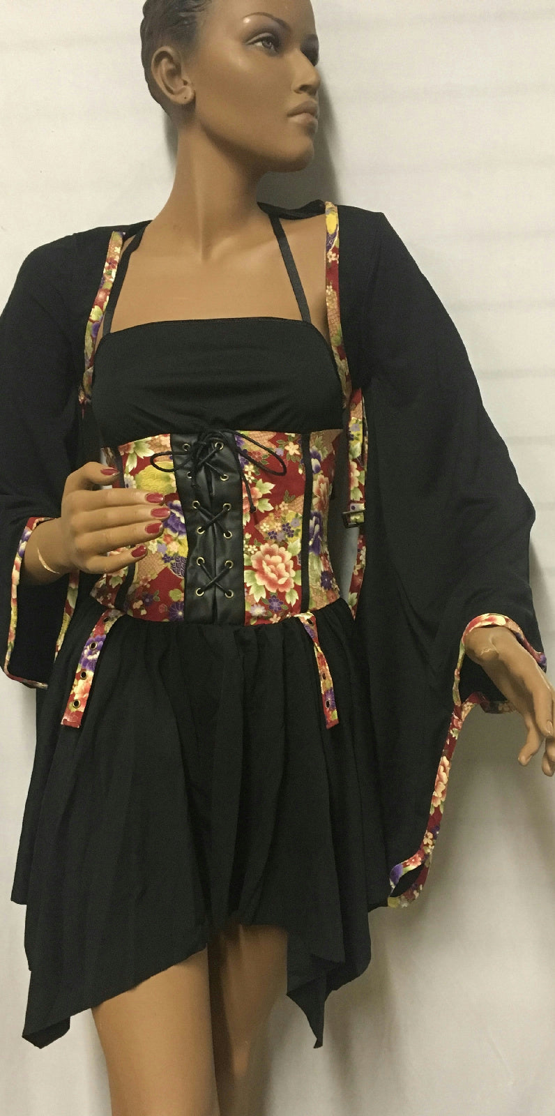 Women's Sexy 2 Piece Plum Blossom Geisha Oriental Costume Adult Costume XS 0-2 by HalloweenStore.com
