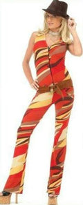 Forplay Sexy Lycra 60's 70's Zip-Up Exotic Retro Print Catsuit Jumpsuit M/L by HalloweenStore.com