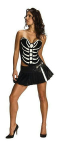 Secret Wishes Sexy Women's Skeleton Shirt And Skirt Costume Set Size XS 0-2 by HalloweenStore.com