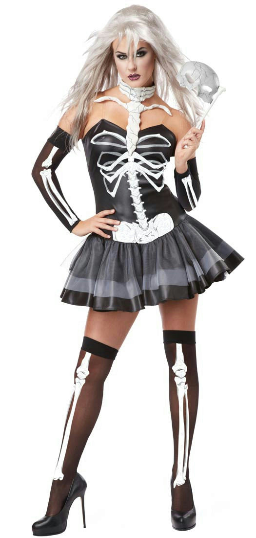 California Costumes Women's Skeleton Masquerade Sexy Adult Costume Large 10-12 by HalloweenStore.com
