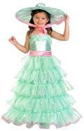 Girls Mint Green and Pink Southern Belle Deluxe Toddler Costume Dress and Hat 2T by HalloweenStore.com