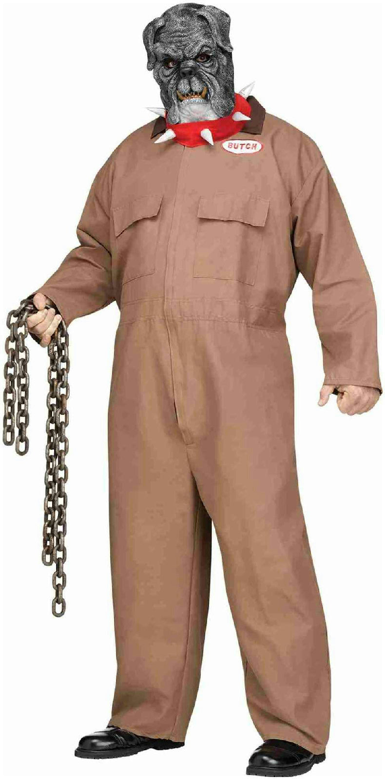 Fun World Men's Junk Yard Guard Dog Butch Plus Size Costume & Mask up to 300 lbs by HalloweenStore.com