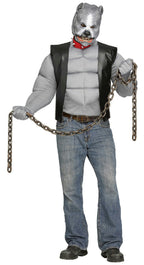 Fun World Men's Pit Bull Biker Dog Standard Size Costume & Mask by HalloweenStore.com