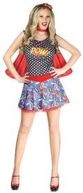 Fun World Women's Comic Book Cutie Superhero Pow Sexy Adult Costume Size S/M 2-8 by HalloweenStore.com