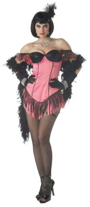 Womens Pink Black Cabaret Artist Burlesque Showgirl Sexy Adult Costume Medium by HalloweenStore.com