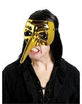 Fun World Gold Chrome Venetian Raven Mask by HalloweenStore.com
