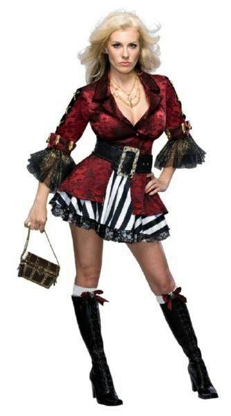 Secret Wishes Treasure Chest Sexy Victorian Pirate Girl Adult Costume Sz XS 0-2 by HalloweenStore.com