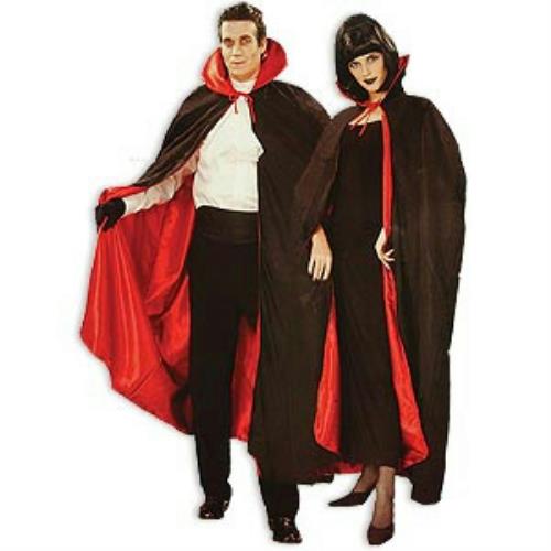 Deluxe Black and Red 56" Fully Lined Tattered Vampire Dracula Devil Costume Cape by HalloweenStore.com