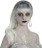 Ghostly Spirits Victorian Bride Ghost Earrings Necklace Costume Jewelry Set by HalloweenStore.com