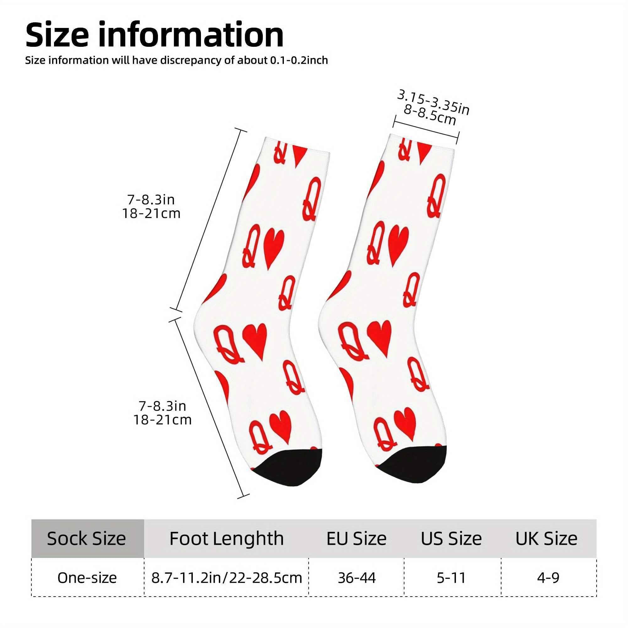 Polyester Socks Featuring a Magician And Poker Player Themed Around The Queen of Hearts Playing Card