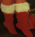 Rubie's Red Plush Santa Boot Christmas Slippers White Trim Adult Unisex X-Small by HalloweenStore.com