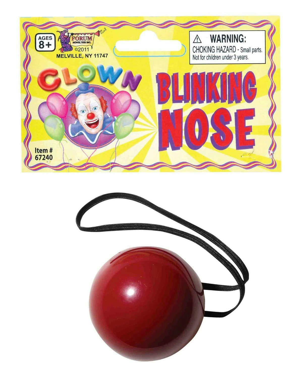 Blinking Red Plastic Nose Rudolph Reindeer Christmas Clown Flashing Nose by HalloweenStore.com