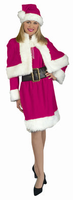 Forum Novelties Women's Deluxe Pink Miss Santa Claus Suit Christmas Costume by HalloweenStore.com