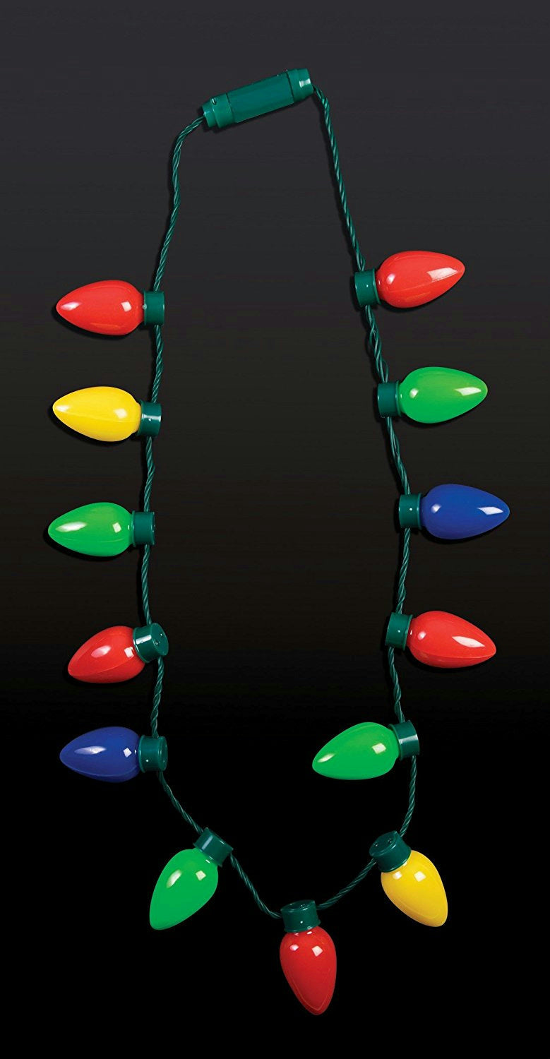 Retro Large Christmas C7 Bulb Necklace Light Up Flashing LED Lights Christmas by HalloweenStore.com