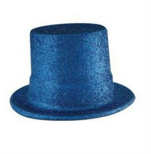 Beistle Plastic Blue Glitter Coated Top Hat by HalloweenStore.com