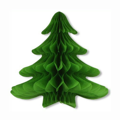 Beistle 25 inch Tissue Honeycomb Hanging Christmas Tree Party Decoration by HalloweenStore.com