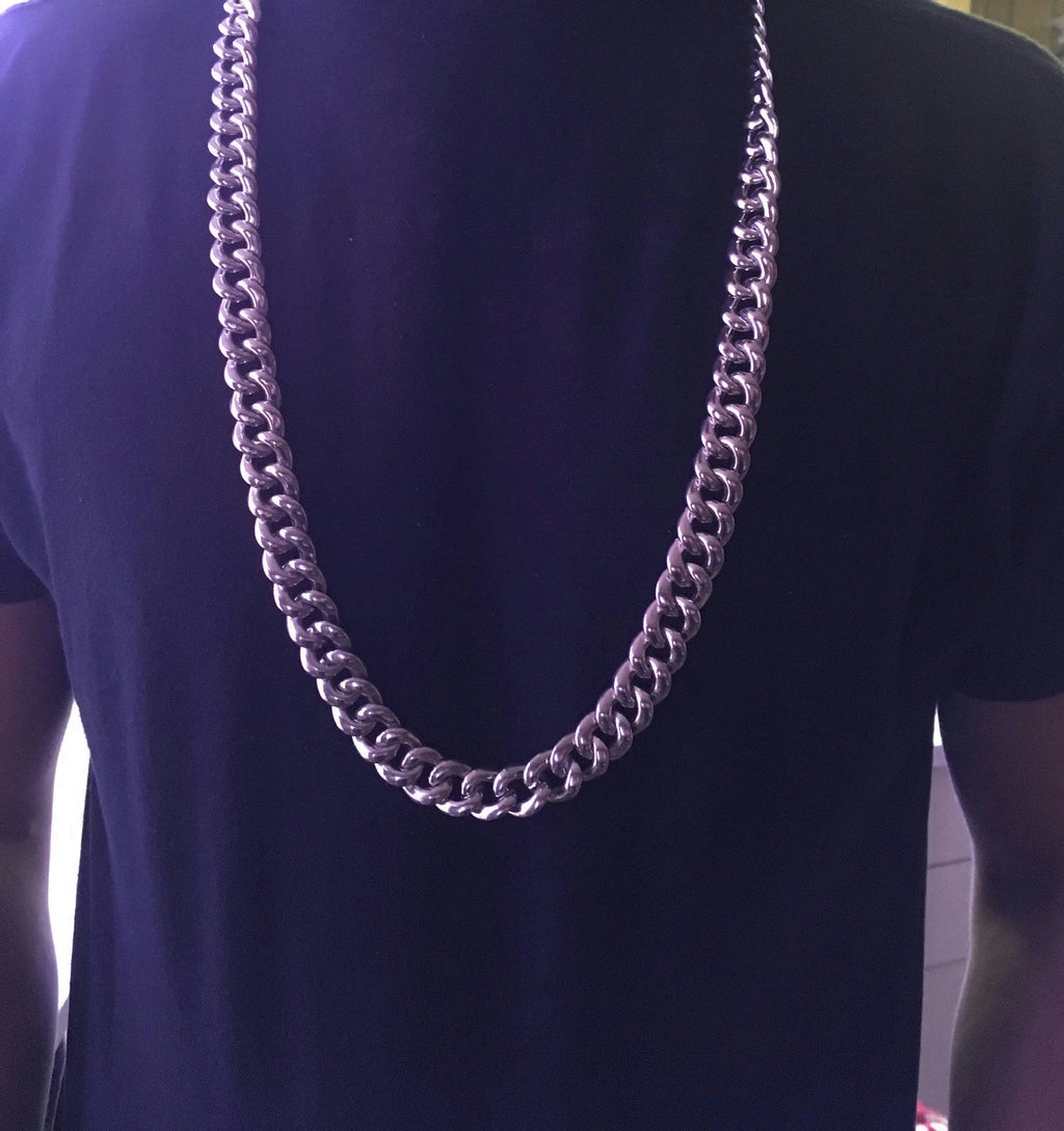 36" Plastic Silver Links Pimp Chain Necklace Gangster Hip Hop Costume Jewelry by HalloweenStore.com