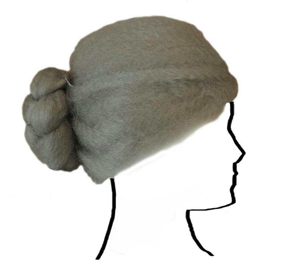 Adult Grey Grandma Designer Granny Old Lady Costume Wig With Bun by HalloweenStore.com