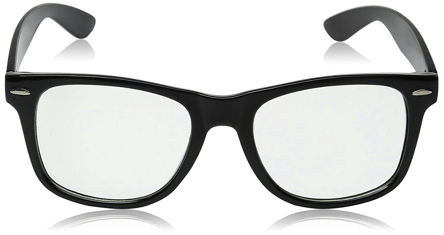High Quality Retro Nerd Dork Fashion Glasses Black Frame Clear Lens Buddy Clark by HalloweenStore.com
