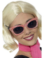 Pink 50's Style Frames Glasses with Black Polka Dots and Tinted Lenses by HalloweenStore.com