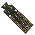Adjustable Black with Neon Skull Print Suspenders by HalloweenStore.com