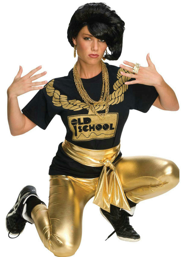 Gold Lame' Shiny Leggings 70's Disco or 80's Old School Costume Accessory by HalloweenStore.com
