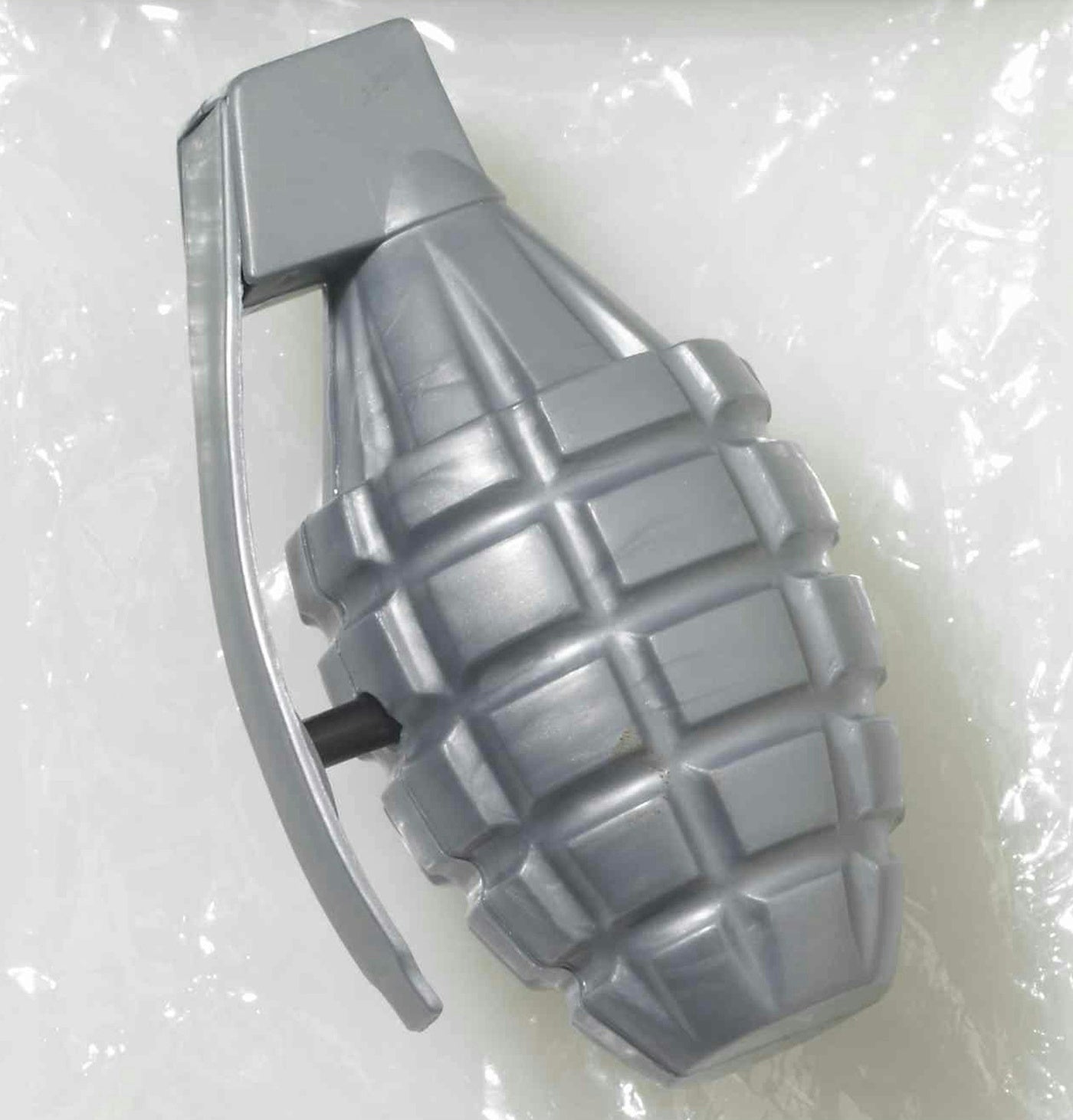 Silver Plastic Combat Hero Water Squirting Squirt Hand Grenade Pool Bath Toy by HalloweenStore.com