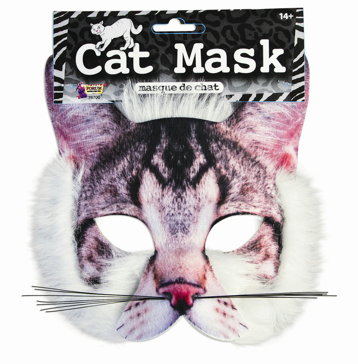 Cat Mask 3D Screen Print Realistic Look Soft Face Mask Fun Fur Adult Or Child by HalloweenStore.com