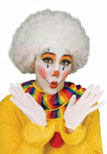 White Clown Curly Afro Costume Wig by HalloweenStore.com