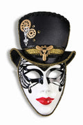 Madame Steampunk Plastic Face Mask with Attached Hat Headband Costume Accessory by HalloweenStore.com