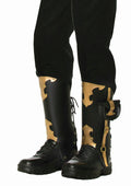 Black with Gold Detail Deluxe Pirate Boot Covers Costume Accessory by HalloweenStore.com
