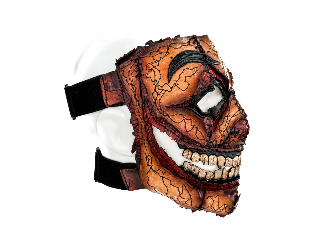 Genuine Leather Mask - GigaMyme Fleshy Edition - Handmade Mime Full Face Cover for Halloween, Performance or Cosplay Costume by Rockwell Masks