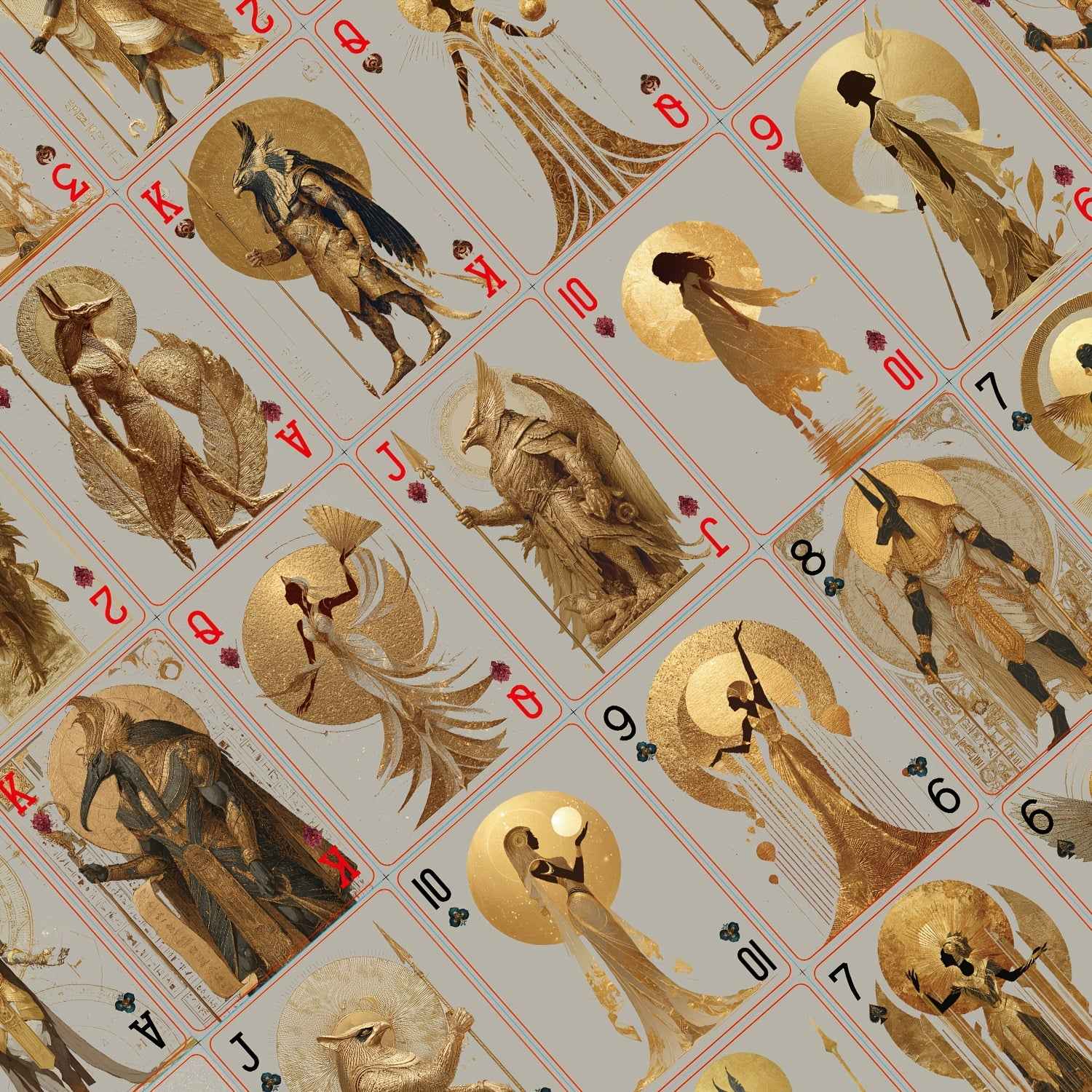 Ancient Egyptian Themed Playing Cards Incorporate Classic Elements Such as Pyramids, Pharaohs, and Scarabs to Restore the Mysterious Atmosphere of Ancient Egypt. Each Design Is Unique and Suitable for Theme Board Games and History Enthusiasts