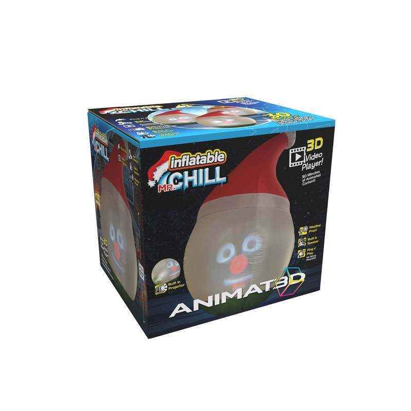 ANIMATED Inflatable Mr. Chill Talking Christmas Snowman with Built in Projector & Speaker Plug'n Play