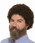 80s Guy American Painter Brown Afro Style Wig & Beard with Moustache by HalloweenStore.com