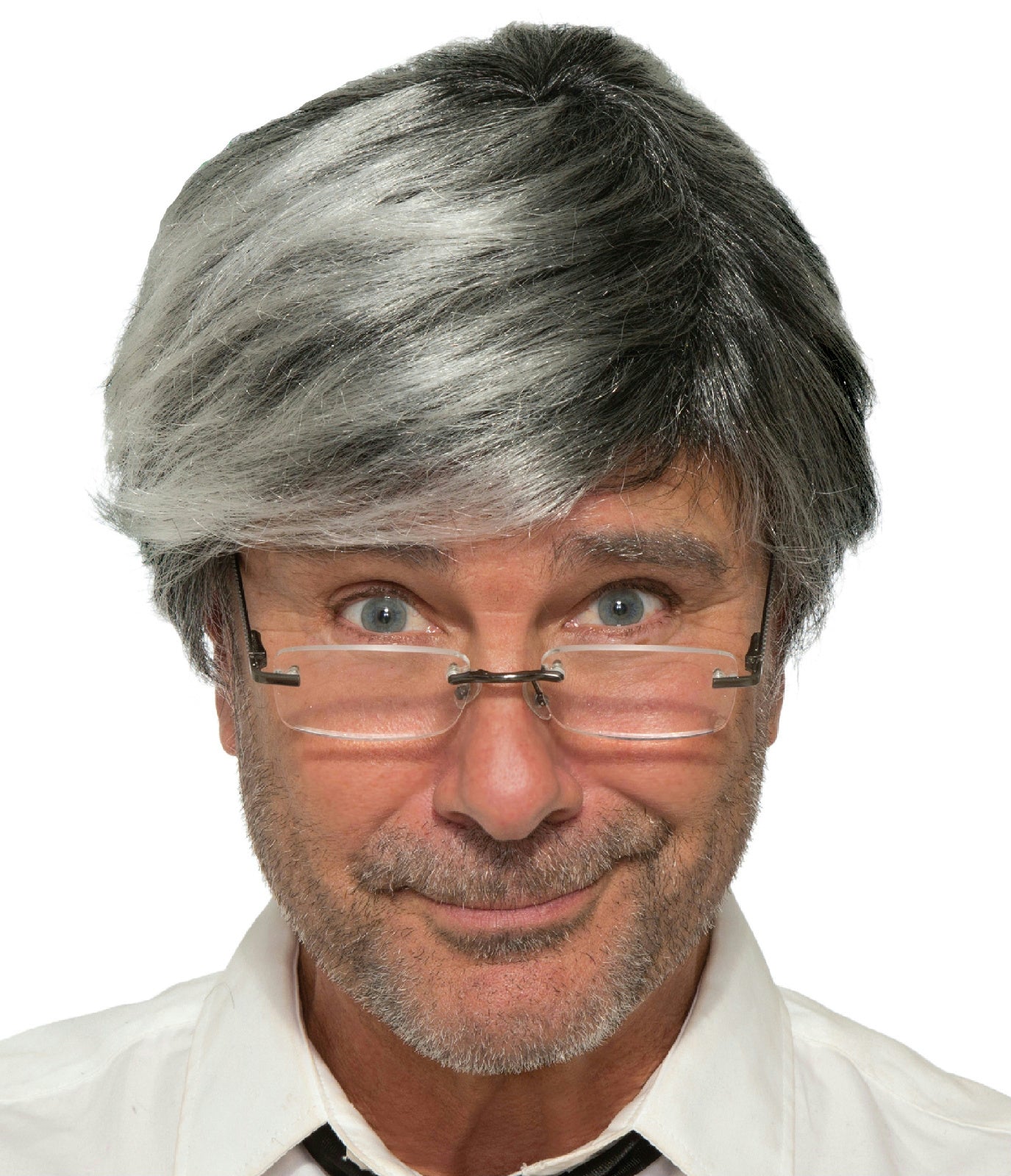 Gray Silver Old Man Dad Costume Wig by HalloweenStore.com