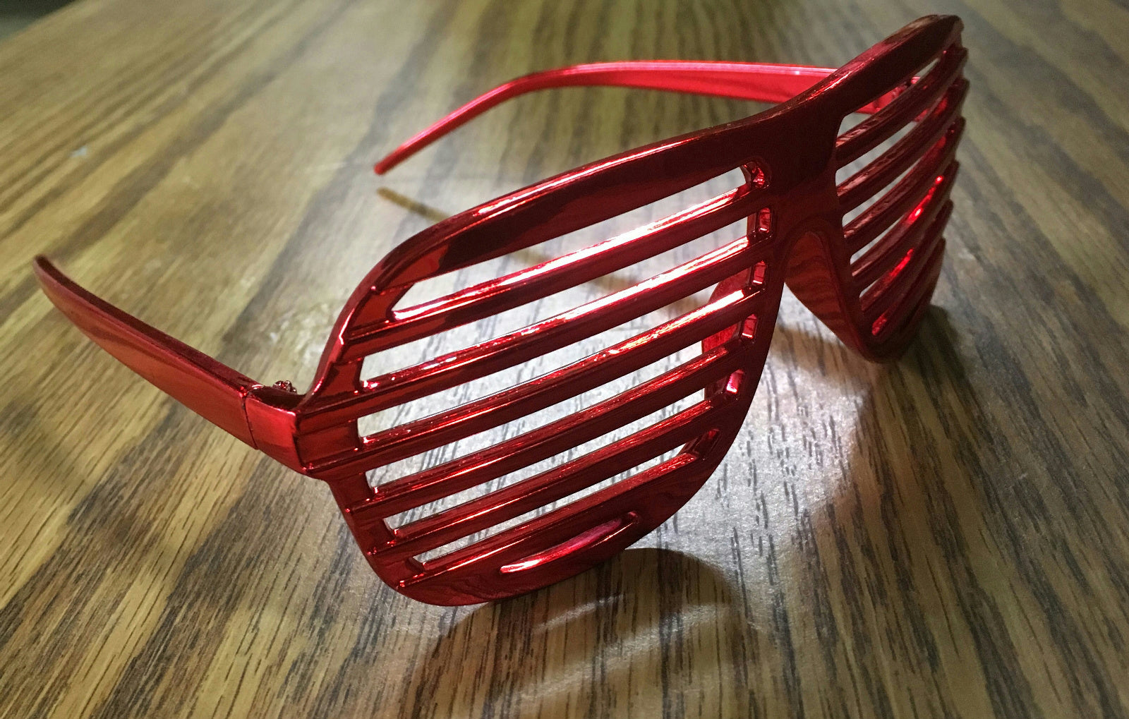 Red Metallic Lensless Shutter Blinds Style Party Frame Cool Fashion Eyewear by HalloweenStore.com