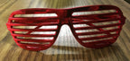 Red Metallic Lensless Shutter Blinds Style Party Frame Cool Fashion Eyewear by HalloweenStore.com