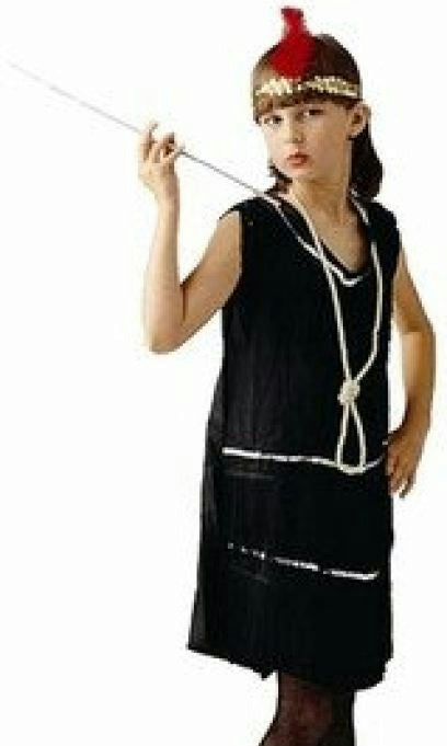 Deluxe Sequin Black 20's Retro Fashion Flapper Costume Child Medium 8-10 by HalloweenStore.com
