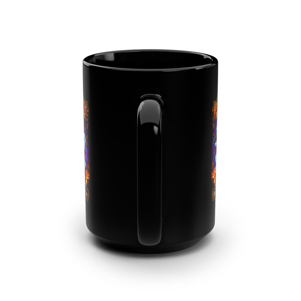 15oz Black Mug — 'Halloween Magic - No Bodies Required" Coffee Cup by Printify